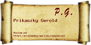 Prikaszky Gerold névjegykártya